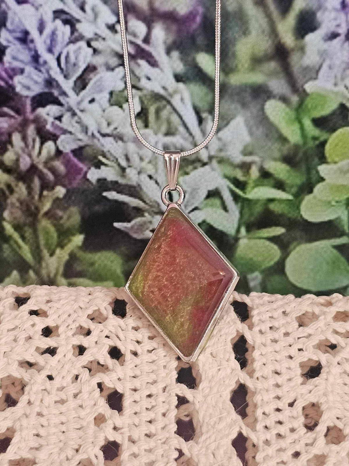 Colorful Resin Pendant Necklace