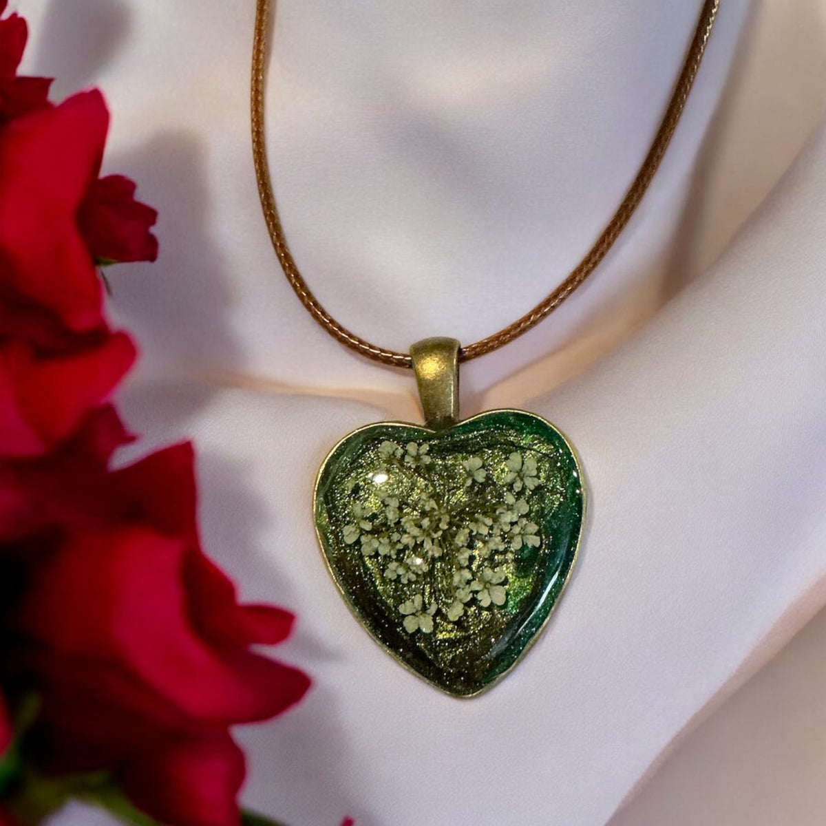 Heart Shaped Resin Pendant Necklace