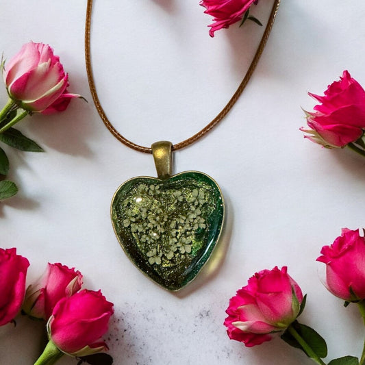 Heart Shaped Resin Pendant Necklace